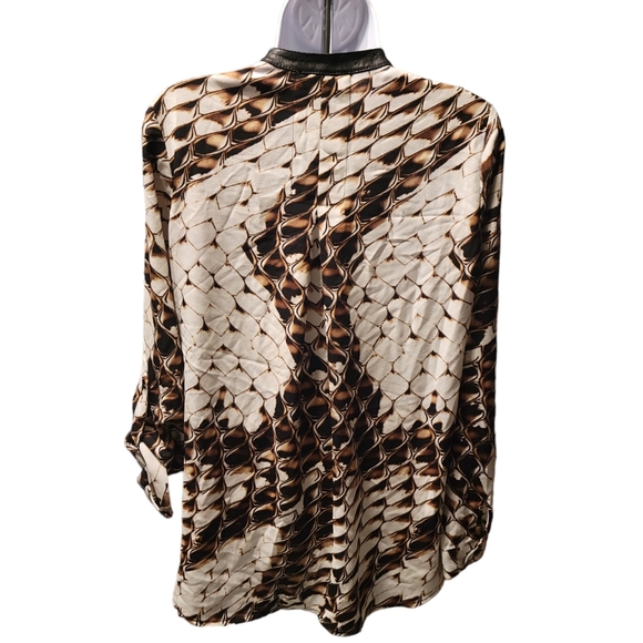 Alberto Makali Button Down Shirt Print Blouse Size M Long Sleeve - Picture 5 of 7